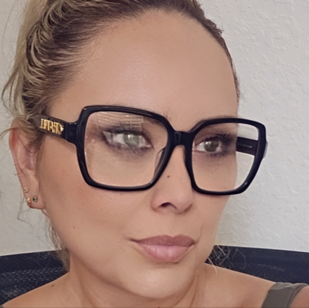 CHANEL Black Eyeglasses with Gold Logo - Picture 3 of 16
